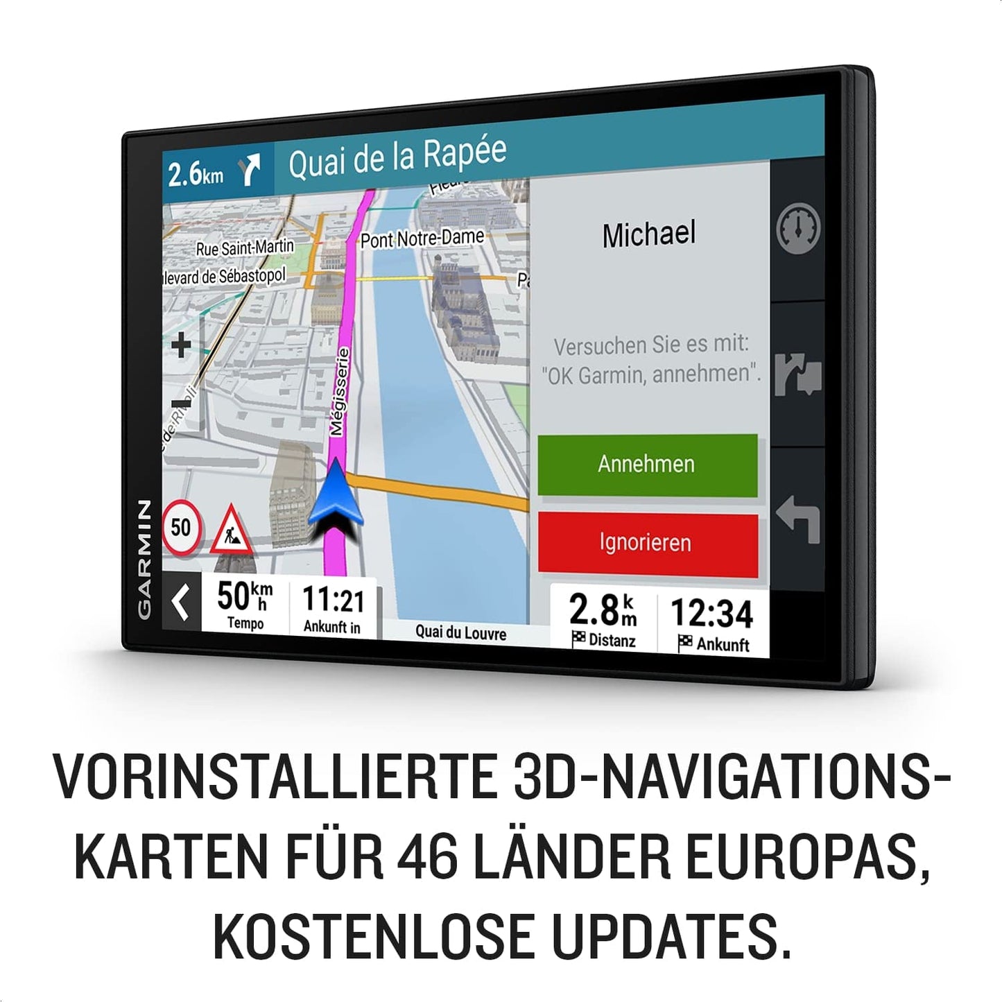 GPS Navigator 7 Zoll HD Display mit 3D Europakarten, Echtzeit-Verkehrsinfos, Sprachsteuerung & Fahrerassistenz