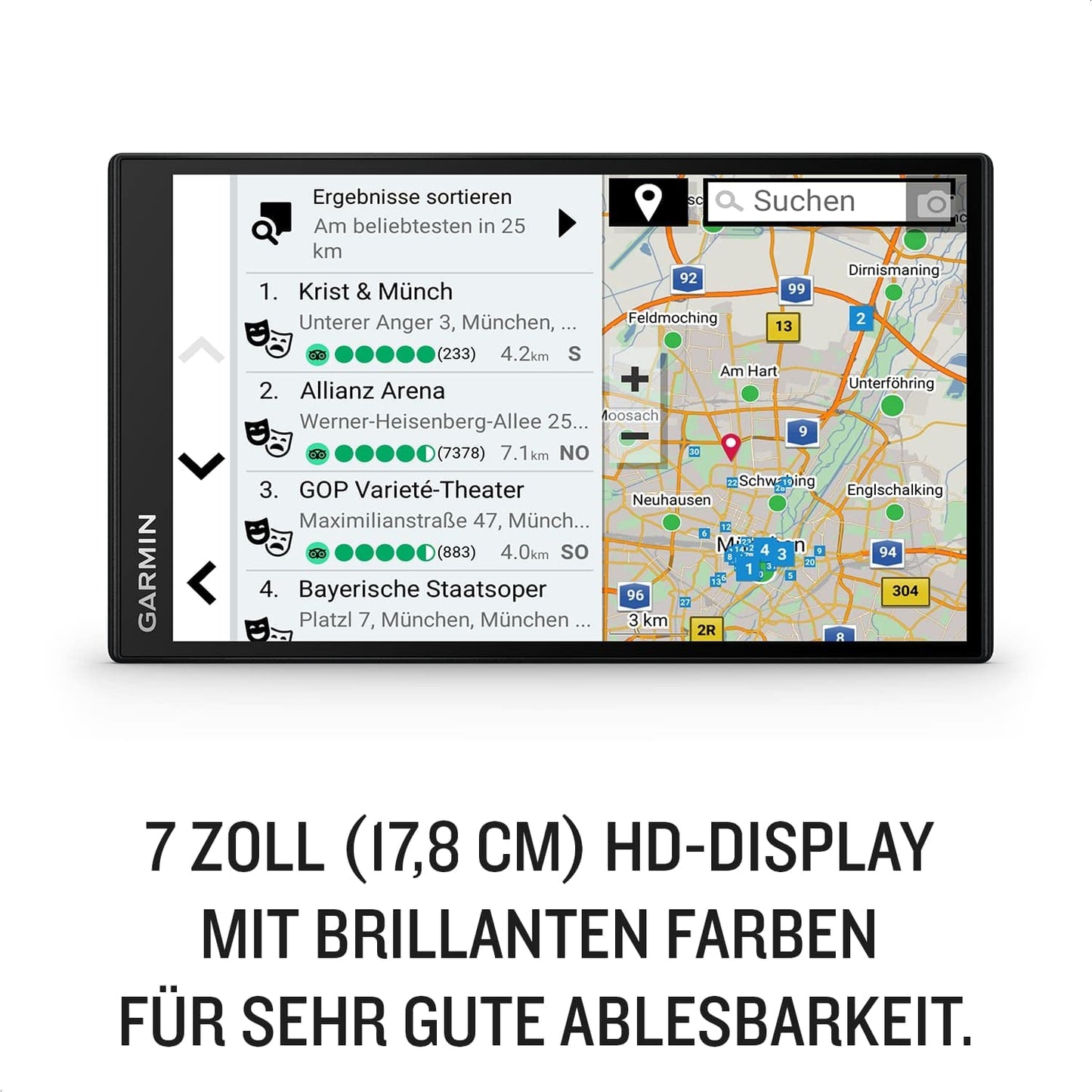 GPS Navigator 7 Zoll HD Display mit 3D Europakarten, Echtzeit-Verkehrsinfos, Sprachsteuerung & Fahrerassistenz