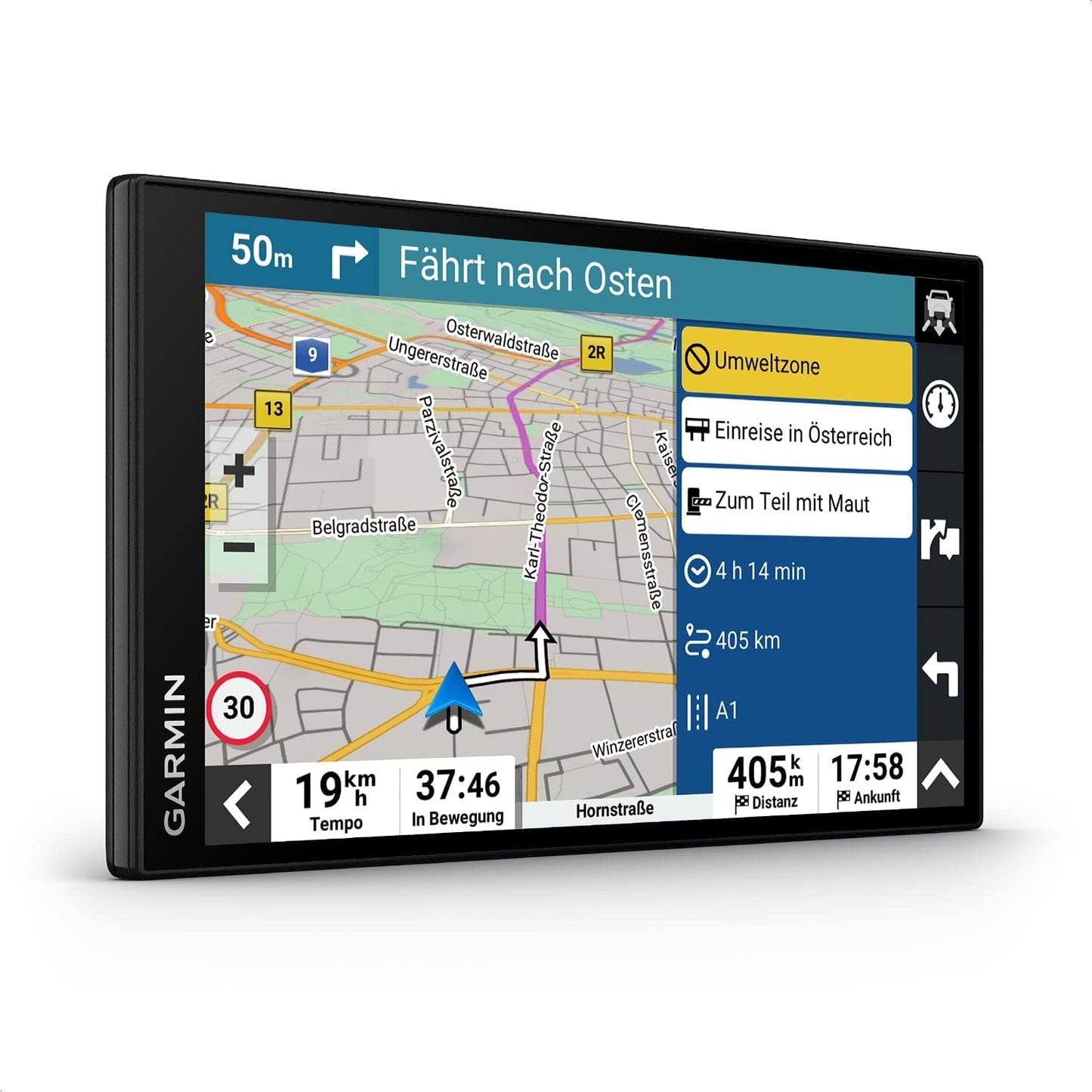 GPS Navigator 7 Zoll HD Display mit 3D Europakarten, Echtzeit-Verkehrsinfos, Sprachsteuerung & Fahrerassistenz